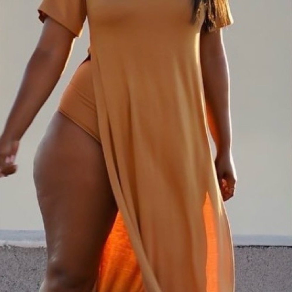 Elegant Tan Swim Cover-Up